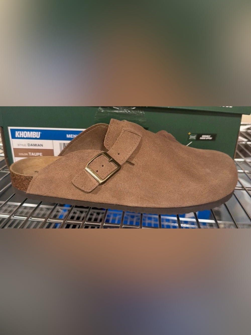 Khombu Men’s Damian Slip On Mule Shoes Taupe Suede Size 8 M US